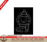 Lion with Hat and Scarf SVG - Chalk Drawing SVG