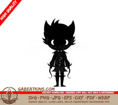## Crescent Moon Werewolf SVG Cute Halloween Character for Silhouette Designs SVG
