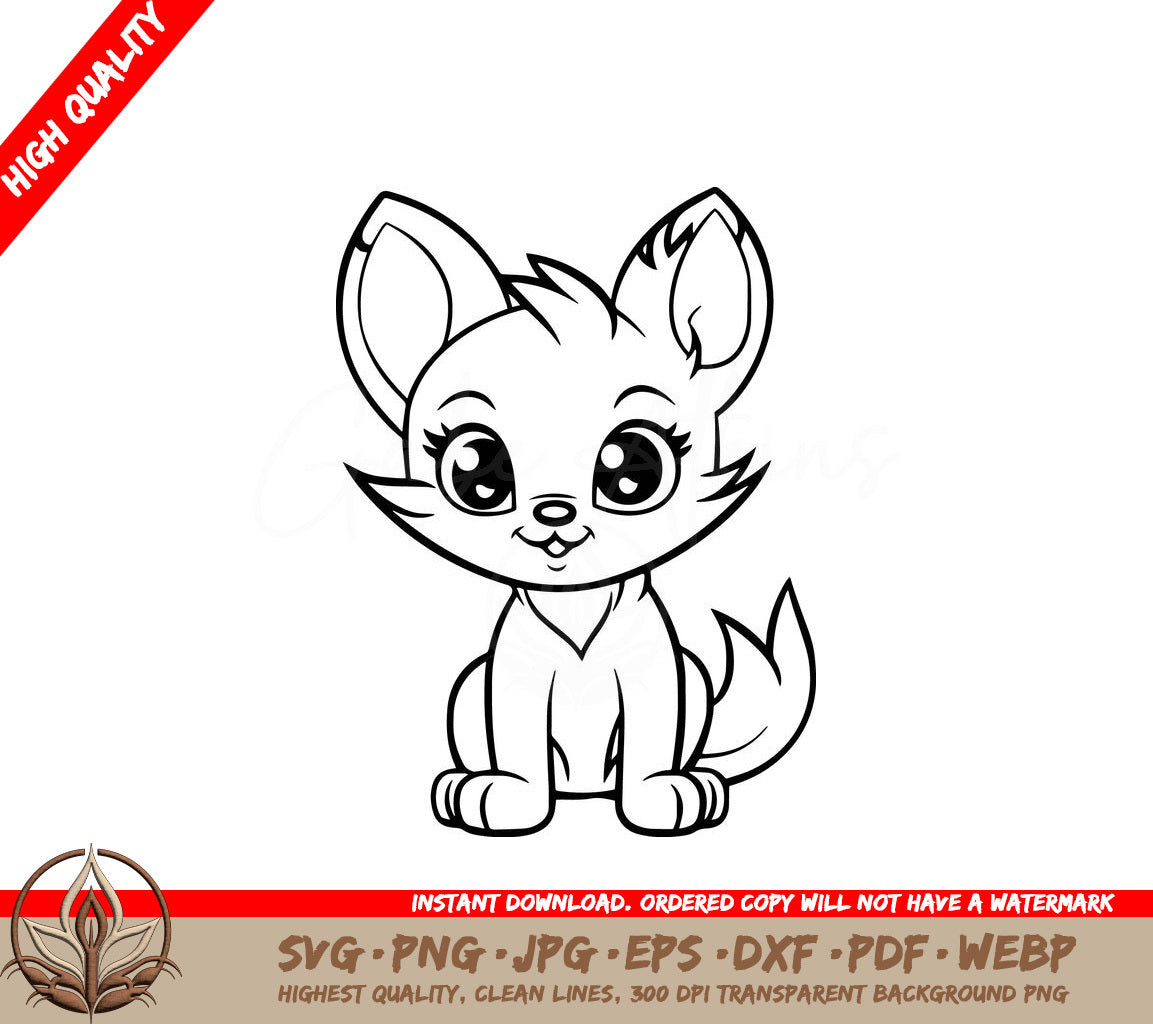 Wild Cat Whimsy Digital Design in Multiple File Formats (SVG, PNG, JPG, AI, PDF, DXF, EPS, WebP)