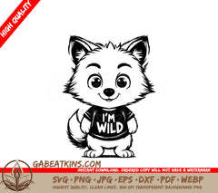 A Cat Wearing A Shirt That Says I 'M Wild SVG - Wild Wolf SVG