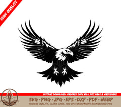 Winged Aviator Tattoo Style Eagle Emblem Majestic Ink Eagle with Skull Logo Design SVG