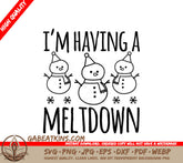 Snowman Meltdown SVG - Funny Winter Design SVG