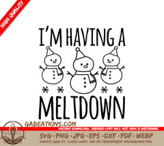 Snowman Meltdown SVG - Funny Winter Design SVG