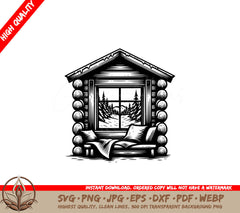 Winter Cabin Rest SVG PNG JPG AI PDF DXF EPS  WebP