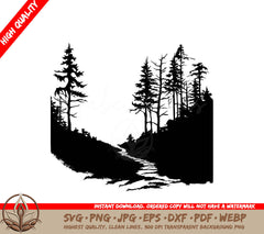 Winter Pathway Digital Design File in 8 Formats (SVG, PNG, JPG, AI, PDF, DXF, EPS, WebP)