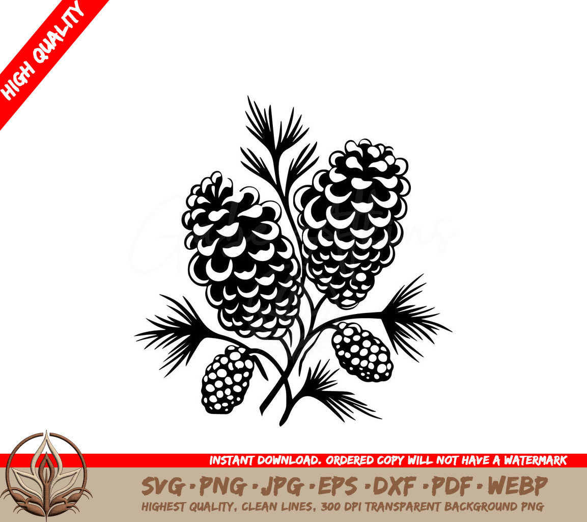 Winter Pinecones: Digital Artwork in Multiple File Formats