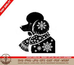 Winter Poodle Magic: Digital Design File (SVG, PNG, JPG, AI, PDF, DXF, EPS, WebP)
