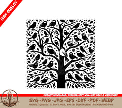 Winter Songbirds Digital Design File (SVG, PNG, JPG, AI, PDF, DXF, EPS, WebP)