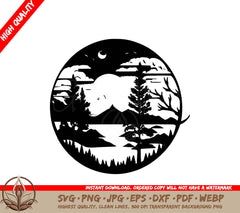 Winter Sunset Over Lake: Digital Download in Multiple File Formats