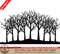 Winter Trees Digital Design File (SVG, PNG, JPG, AI, PDF, DXF, EPS, WebP)