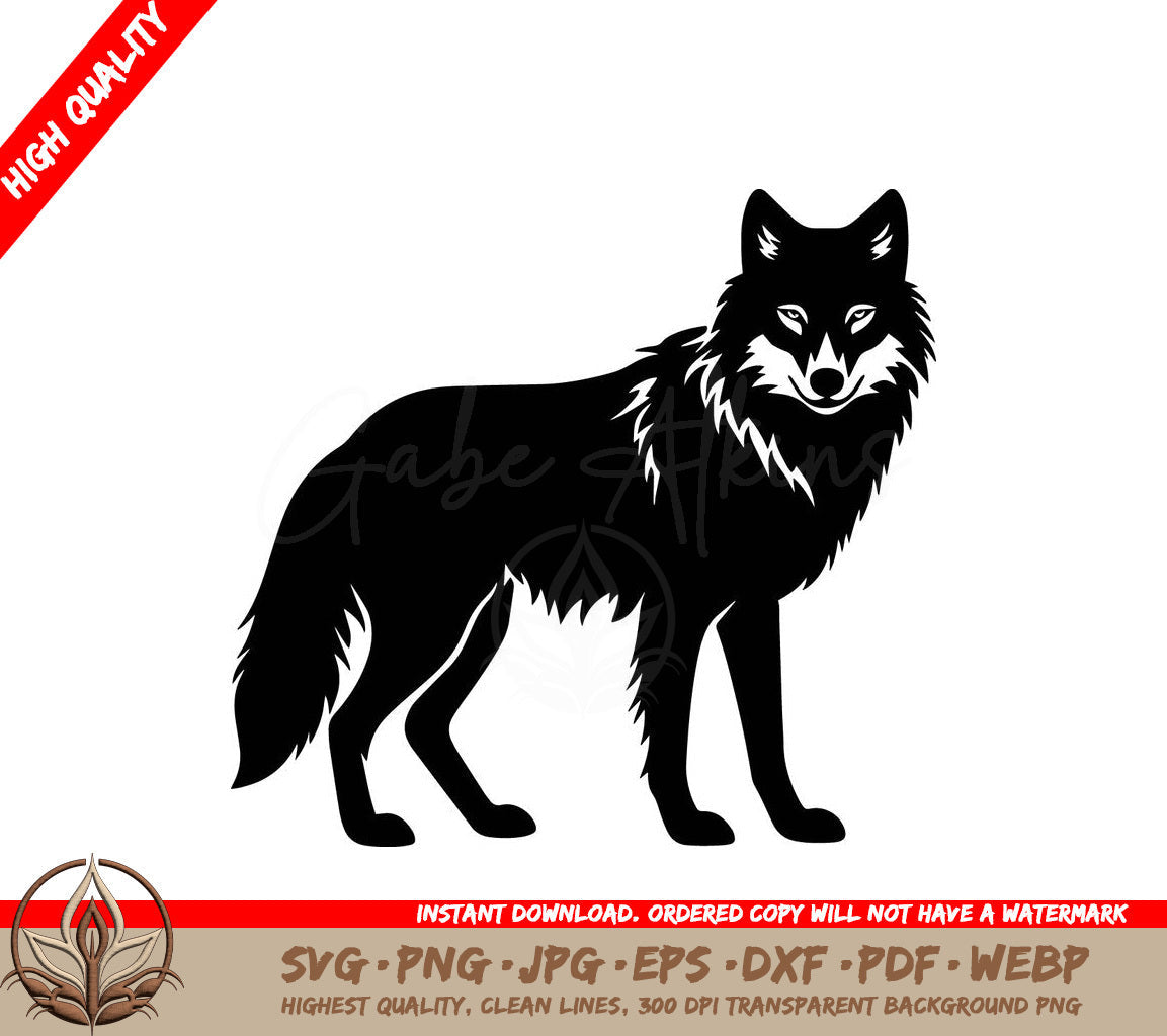 Winter Wolf - Digital Design in Multiple File Formats (SVG, PNG, JPG, AI, PDF, DXF, EPS, WebP)