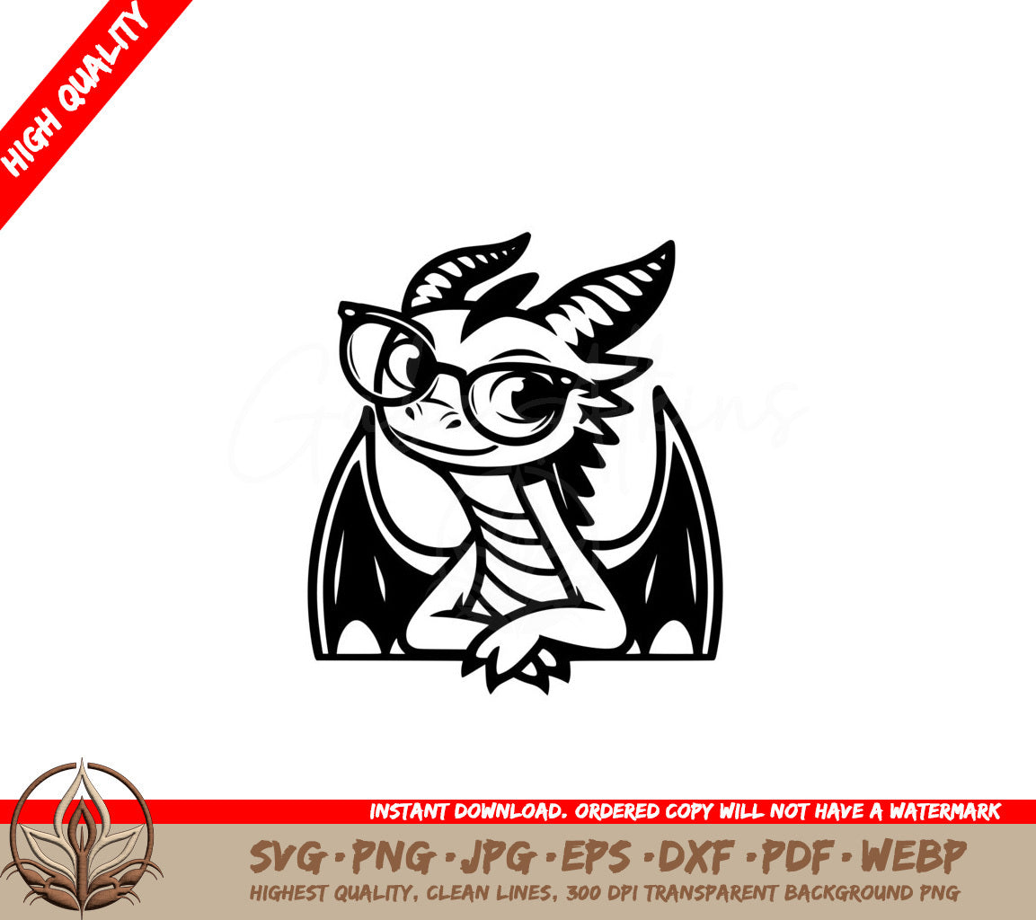 Wise Smiling Dragon SVG PNG JPG AI PDF DXF EPS and WebP - Digital Download