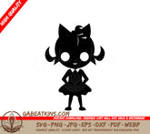 Girl Silhouette SVG - Halloween Witch Hat, Vampire & Valentine Design SVG