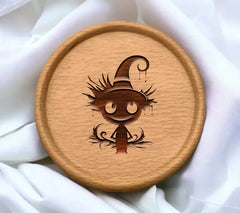 Cute Witchy Whiskers Halloween Character SVG - Cartoon Design SVG