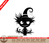 Cute Witchy Whiskers Halloween Character SVG -  Cartoon Design SVG