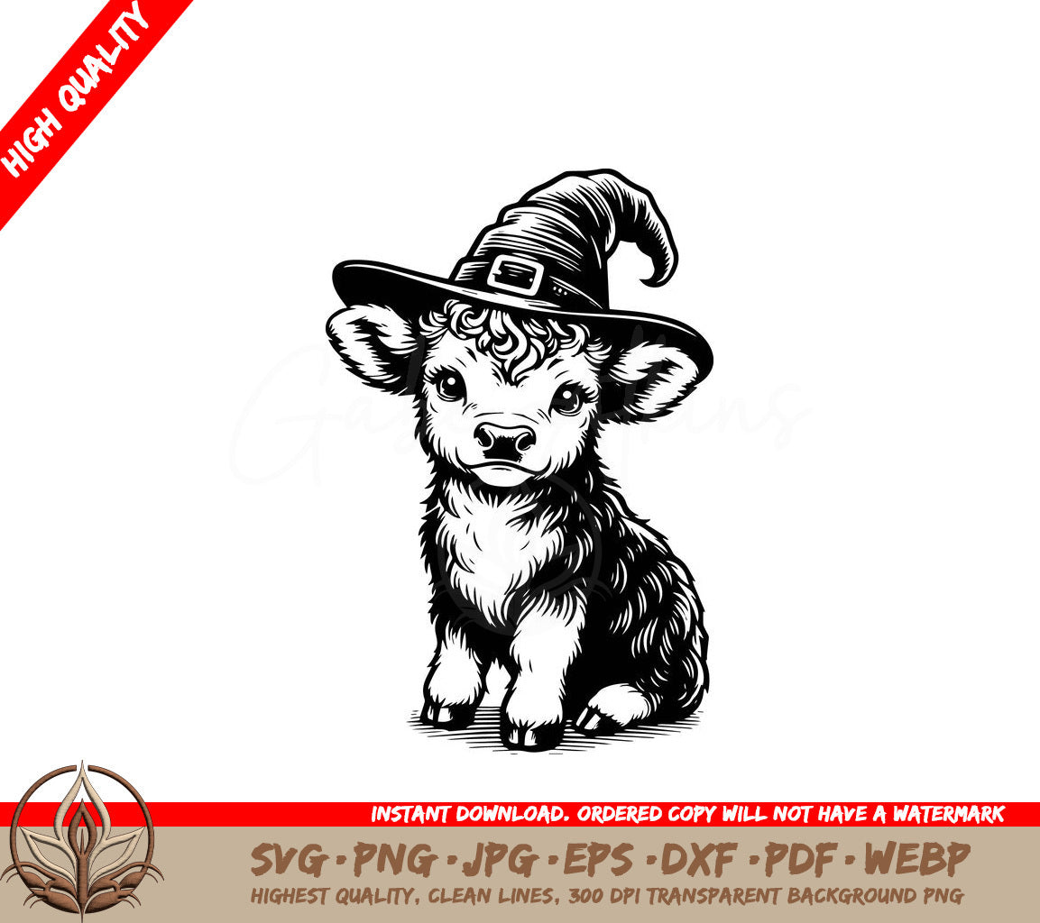 Witchy Calf Digital Design File for Cricut, Silhouette and other Cutting Machines (SVG, PNG, JPG, AI, PDF, DXF, EPS and WebP)