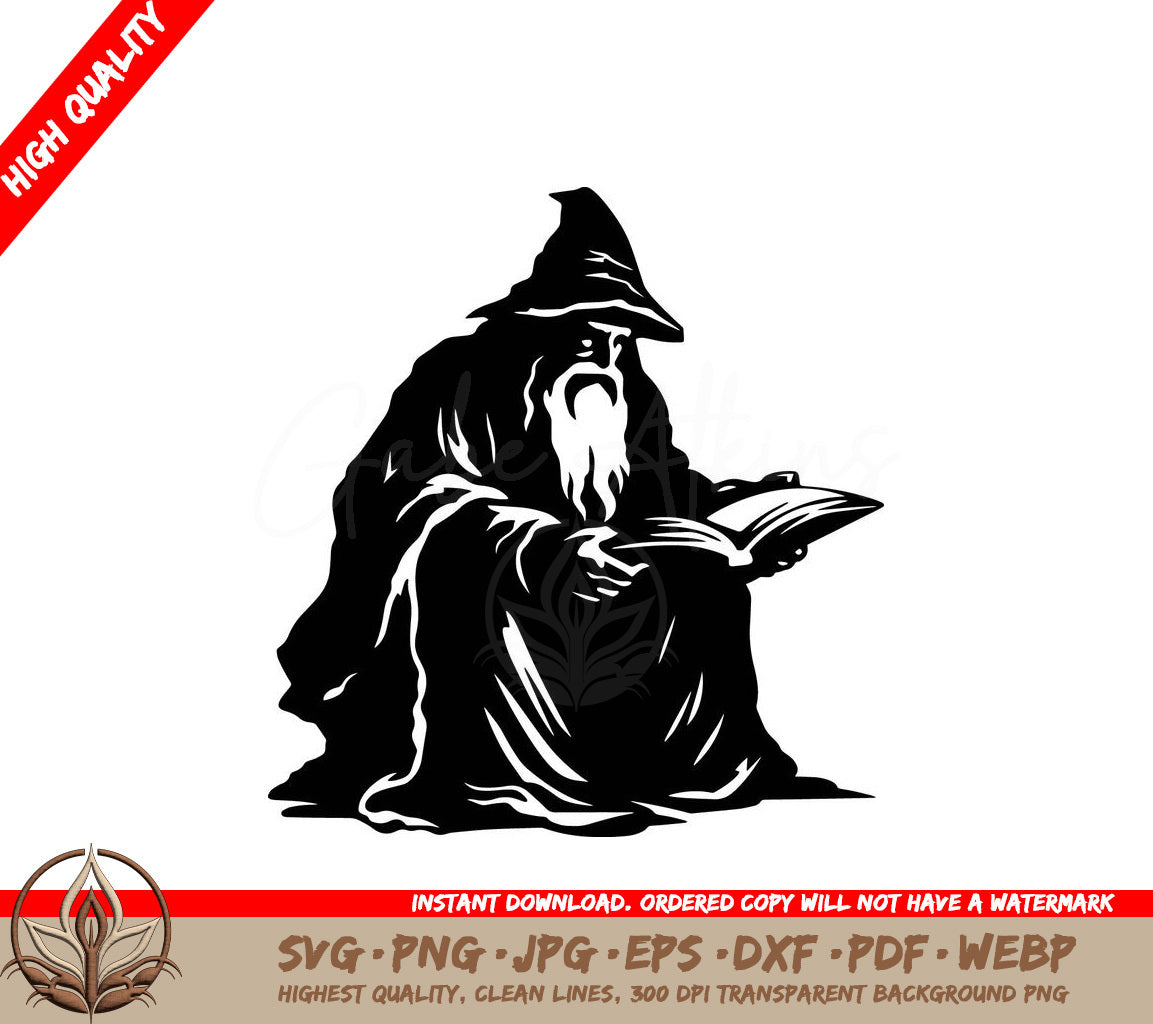 Wizardly Wisdom Digital Design File for Crafters and Makers (SVG, PNG, JPG, AI, PDF, DXF, EPS, WebP)