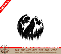 Wolf Echo SVG Cut File Download