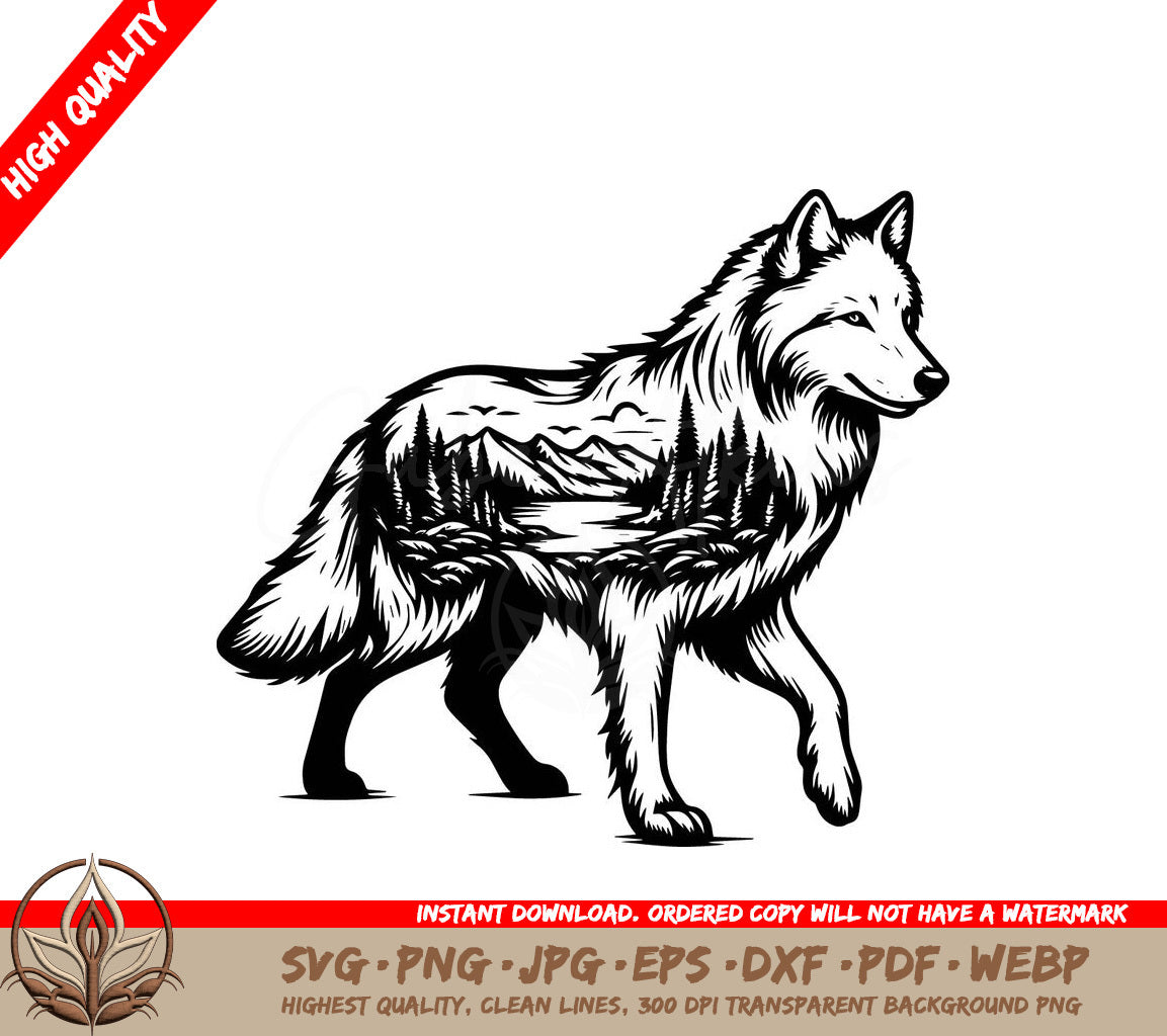 Wolf Wonderland Digital Design in Multiple File Formats