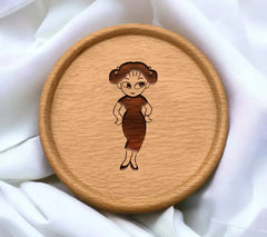 Kawaii Woman in Dress SVG Clipart - Chibi Manga Doodle Illustration SVG