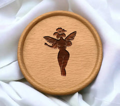 Woman with Wings & Flower SVG - Minimalist Linocut Illustration SVG