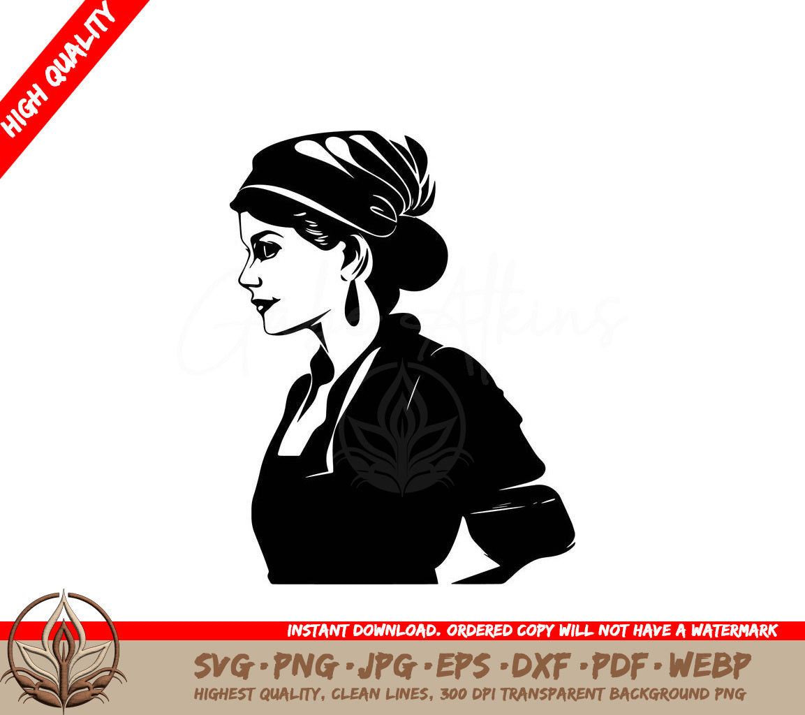 Woman Baker Digital Design File in Multiple Formats