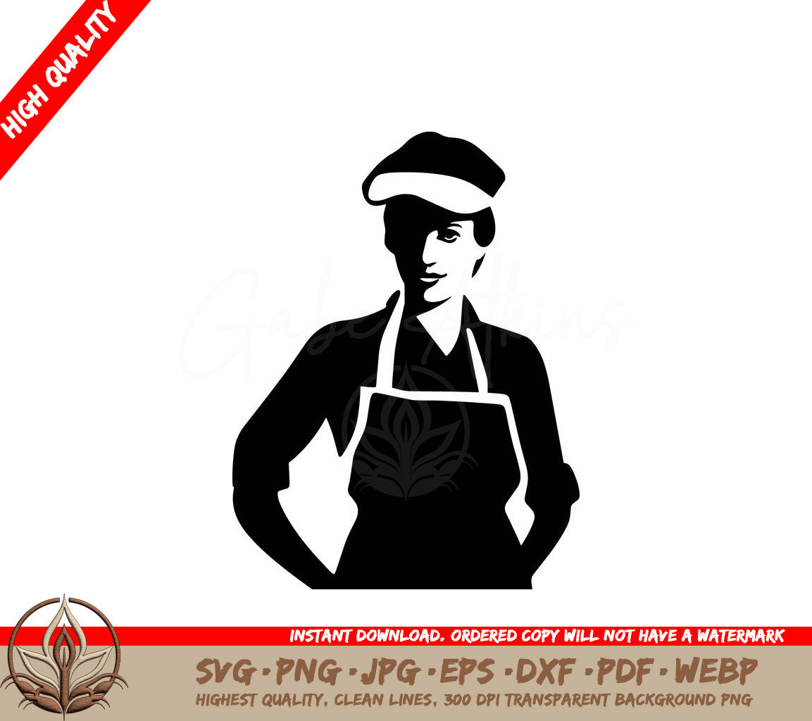 Woman Baking Digital Design File in Multiple Formats