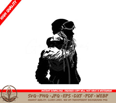 Woman In Ski Jacket Digital Design File (SVG, PNG, JPG, AI, PDF, DXF, EPS, WebP)