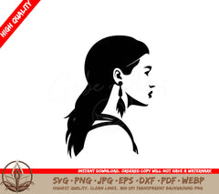 Woman Side Profile Digital Design in Multiple File Formats (SVG, PNG, JPG, AI, PDF, DXF, EPS, WebP)