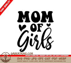 Mom of Girls SVG Design - Heart Design SVG
