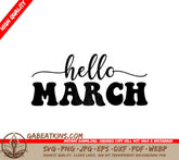 Hello March SVG Design - Sign for Womens Day SVG