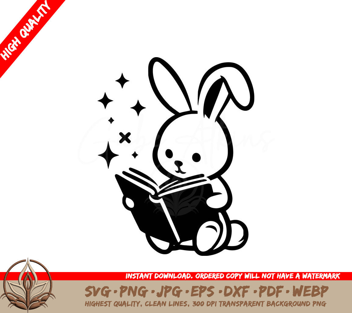 Wondering Bunny Digital Design File for Crafters - SVG, PNG, JPG, AI, PDF, DXF, EPS and WebP Formats