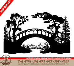 Wooden Bridge Digital Design Cut File in SVG, PNG, JPG, AI, PDF, DXF, EPS and WebP Formats