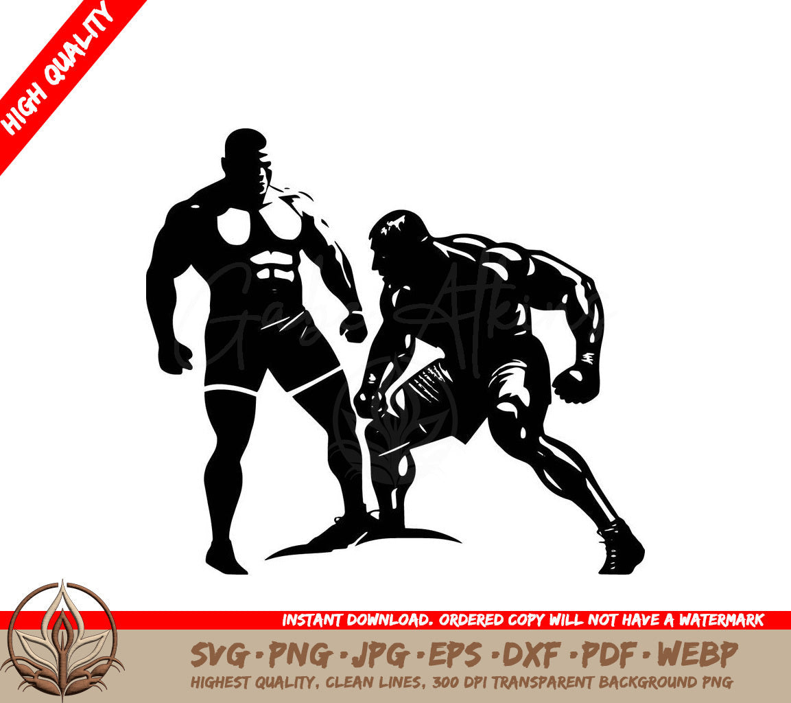 Wrestlers Digital Design File for Crafters and Makers (SVG, PNG, JPG, AI, PDF, DXF, EPS, WebP)