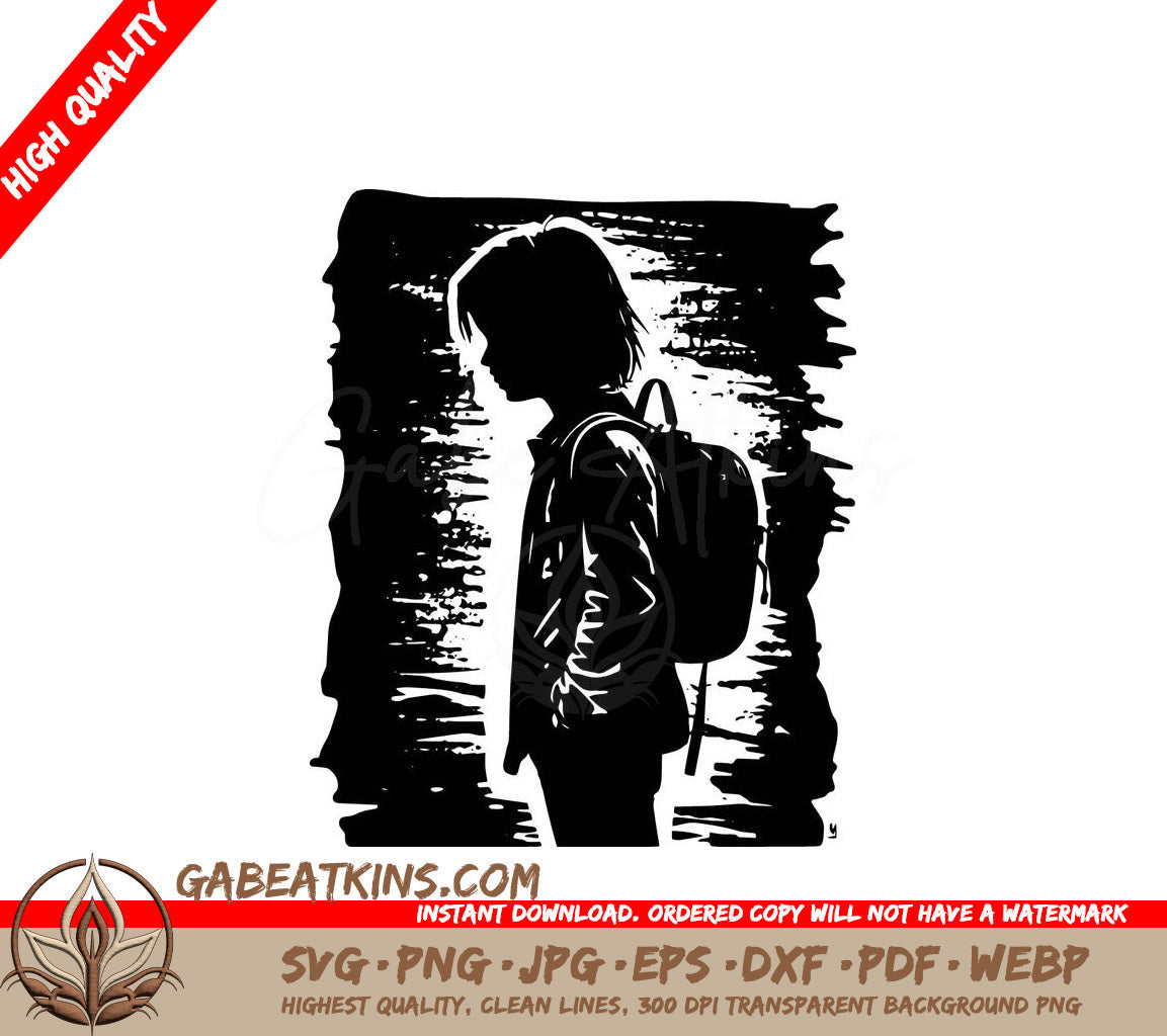 A Person With A Backpack SVG - Young Child Going To School SVG