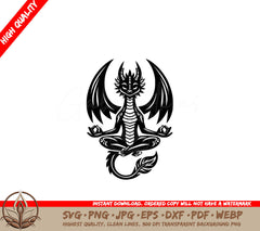 Zen Dragon Pose SVG PNG JPG AI PDF DXF EPS and WebP Digital Download