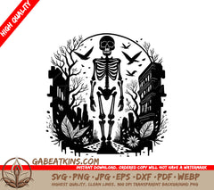 Skeleton Exploring Abandoned City SVG SVG