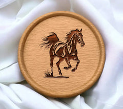 A Black And White Drawing Of A Horse With A Black And White Background