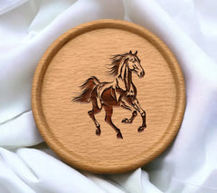 A Black And White Drawing Of A Horse With A Black Mane And Tail