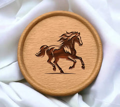 A Black And White Drawing Of A Horse With A Black Tail