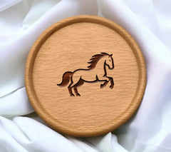 A Black And White Drawing Of A Horse With A Horse On It