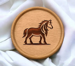 A Black And White Drawing Of A Horse With A Mane And Tail