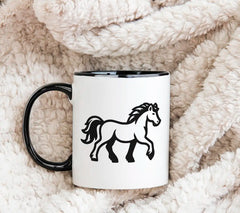 A Black And White Drawing Of A Horse With A Tail And Tail