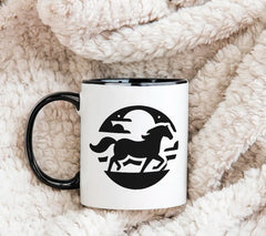 A Black And White Logo Of A Horse And A Horse