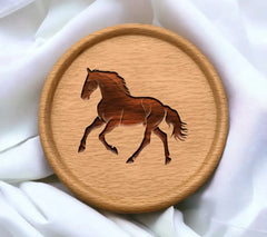 A Black Horse With A White Background And The Image Of A Horse