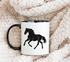 A Black Horse With A White Background And The Image Of A Horse