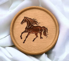 A Black Horse With A White Background With A Black Horse On It