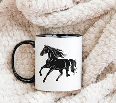 A Black Horse With A White Background With A Black Horse On It