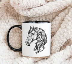 A Drawing Of A Horse With A Long Mane And Long Mane