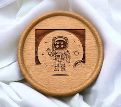 Astronaut Waving SVG - Space Exploration Illustration SVG